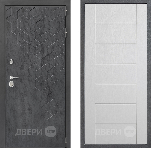 Входная металлическая Дверь Дверной континент ДК-3/713 ФЛ-Лайн Белое дерево в Клине
