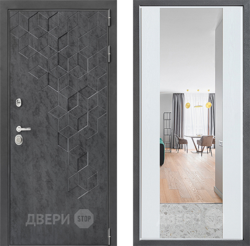 Дверь Дверной континент ДК-3/713 ФЛЗ-1 Зеркало Белое дерево в Клине
