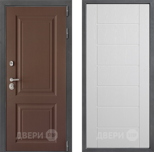 Входная металлическая Дверь Дверной континент ДК-3/729 ФЛ-Лайн Белое дерево в Клине