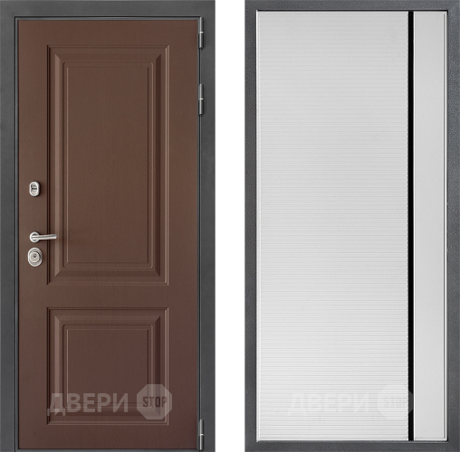 Входная металлическая Дверь Дверной континент ДК-3/729 ФЛ-757 Черное Стекло Софт милк в Клине