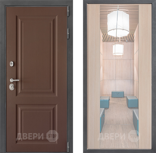 Входная металлическая Дверь Дверной континент ДК-3/729 ФЛЗ-1 Зеркало Капучино в Клине