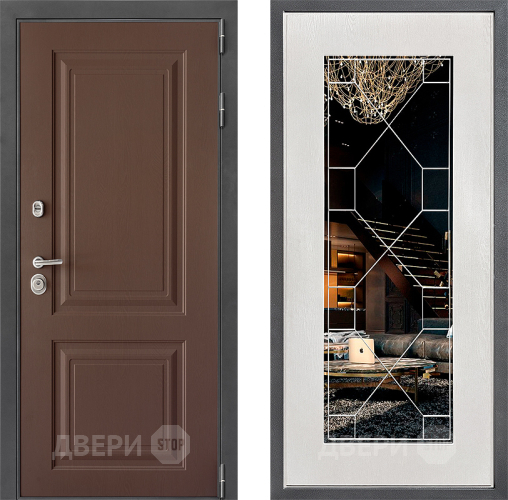 Дверь Дверной континент ДК-3/729 ФЛ-Тиффани Зеркало Белое дерево в Клине
