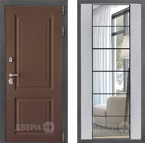 Дверь Дверной континент ДК-3/729 ФЛЗ-2 Зеркало Бетон светлый в Клине