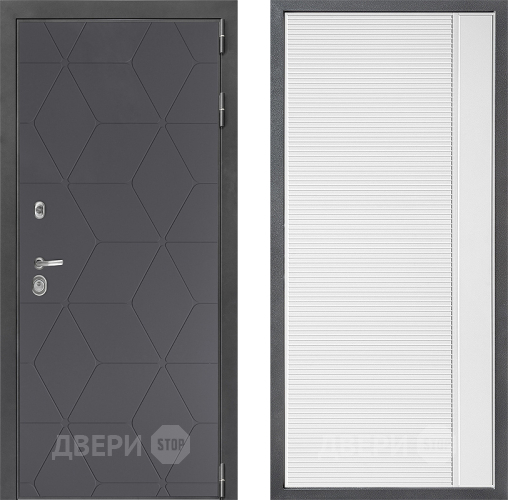 Входная металлическая Дверь Дверной континент ДК-3/744 ФЛ-757 Белое Стекло Софт милк в Клине