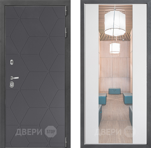 Дверь Дверной континент ДК-3/744 ФЛЗ-1 Зеркало Белый софт в Клине