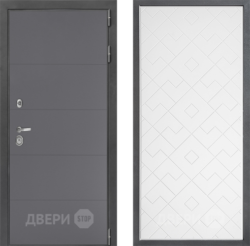 Входная металлическая Дверь Дверной континент ДК-3/649 ФЛ-Тиффани Белый софт в Клине