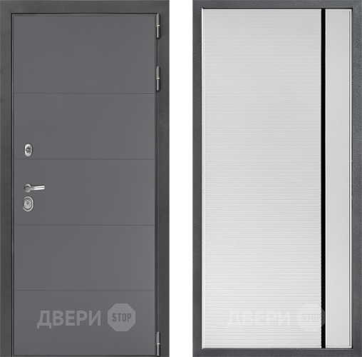 Входная металлическая Дверь Дверной континент ДК-3/649 ФЛ-757 Черное Стекло Софт милк в Клине
