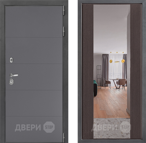 Входная металлическая Дверь Дверной континент ДК-3/649 ФЛЗ-1 Зеркало Венге в Клине