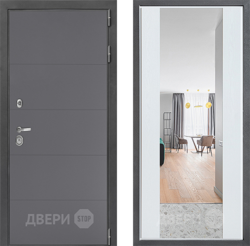 Дверь Дверной континент ДК-3/649 ФЛЗ-1 Зеркало Белое дерево в Клине