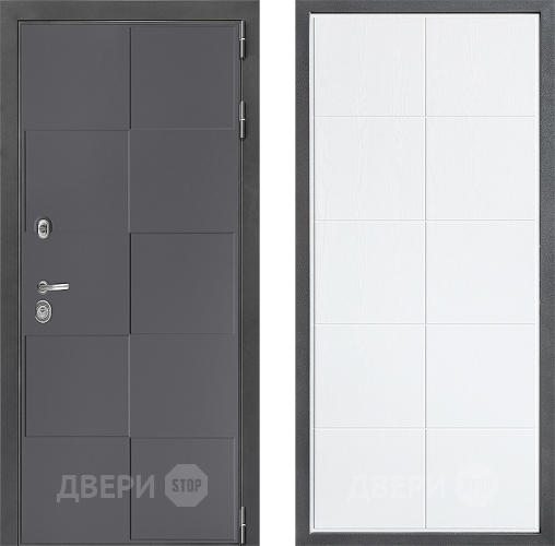 Входная металлическая Дверь Дверной континент ДК-3/606 ФЛ-Кватро Белое дерево в Клине
