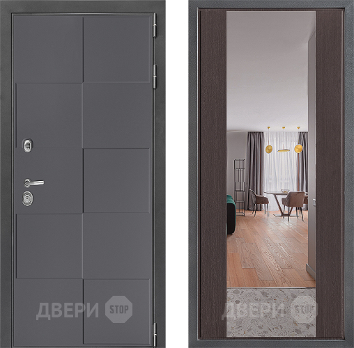 Входная металлическая Дверь Дверной континент ДК-3/606 ФЛЗ-1 Зеркало Венге в Клине