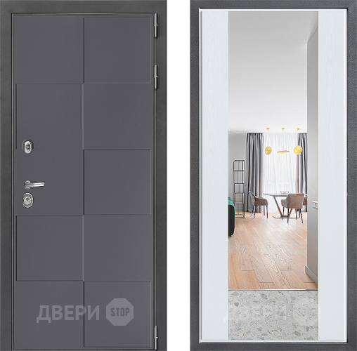 Дверь Дверной континент ДК-3/606 ФЛЗ-1 Зеркало Белое дерево в Клине