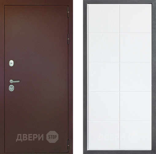Входная металлическая Дверь Дверной континент Рубикон Медь Дизайн ФЛ-Кватро Белое дерево в Клине