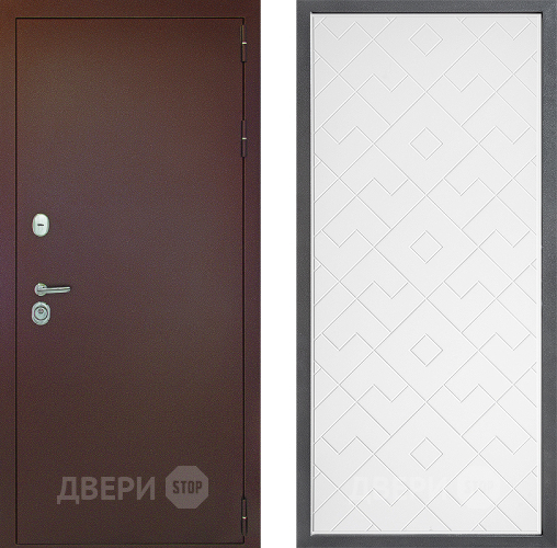 Входная металлическая Дверь Дверной континент Рубикон Медь Дизайн ФЛ-Тиффани Белый софт в Клине