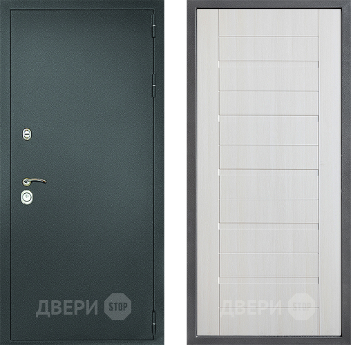 Входная металлическая Дверь Дверной континент Рубикон Серебро Дизайн ФЛ-70 Лиственница белая в Клине