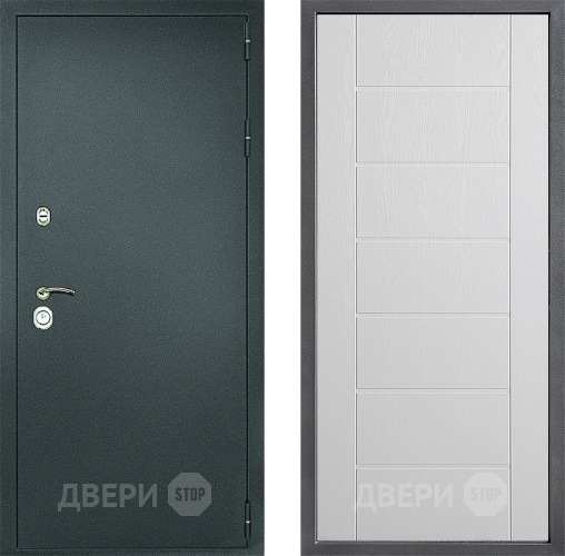 Дверь Дверной континент Рубикон Серебро Дизайн ФЛ-Лайн Белое дерево в Клине