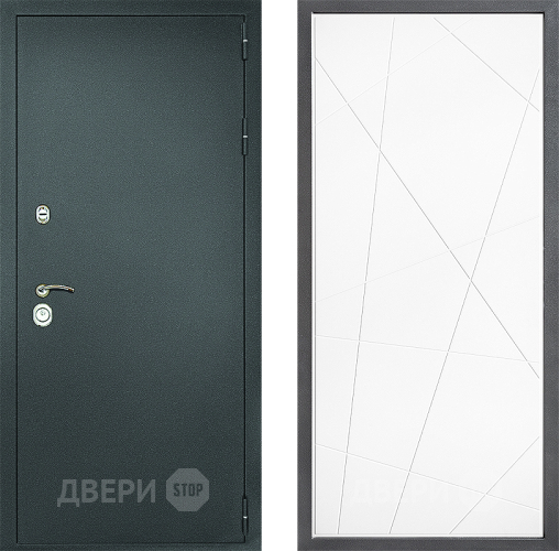 Дверь Дверной континент Рубикон Серебро Дизайн ФЛ-655 Белый софт в Клине