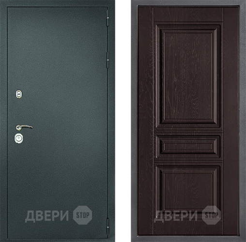 Входная металлическая Дверь Дверной континент Рубикон Серебро Дизайн ФЛ-243 Дуб шоколадный в Клине
