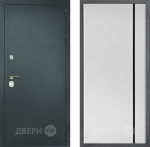 Дверь Дверной континент Рубикон Серебро Дизайн ФЛ-757 Черное Стекло Софт милк в Клине