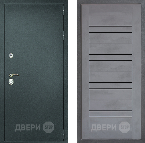 Дверь Дверной континент Рубикон Серебро Дизайн ФЛ-49 Бетон серый в Клине