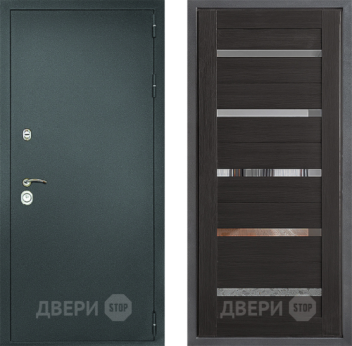 Входная металлическая Дверь Дверной континент Рубикон Серебро Дизайн ФЛ-47 Венге в Клине