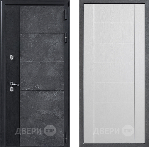 Входная металлическая Дверь Дверной континент ДК-15 Бетон ТЕРМО ФЛ-Лайн Белое дерево в Клине
