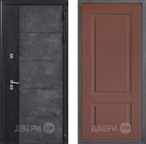 Входная металлическая Дверь Дверной континент ДК-15 Бетон ТЕРМО ФЛ-617 Ясень шоколадный в Клине