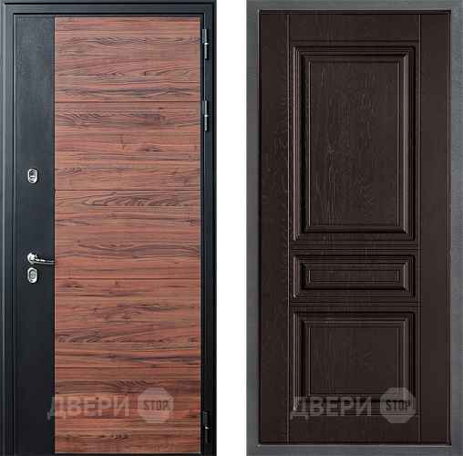 Входная металлическая Дверь Дверной континент ДК-15 Красное Дерево ТЕРМО ФЛ-243 Дуб шоколадный в Клине