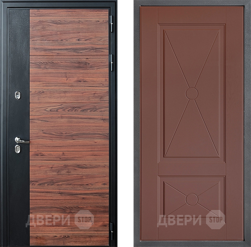 Входная металлическая Дверь Дверной континент ДК-15 Красное Дерево ТЕРМО ФЛ-617 Ясень шоколадный в Клине