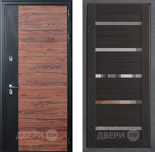 Входная металлическая Дверь Дверной континент ДК-15 Красное Дерево ТЕРМО ФЛ-47 Венге в Клине