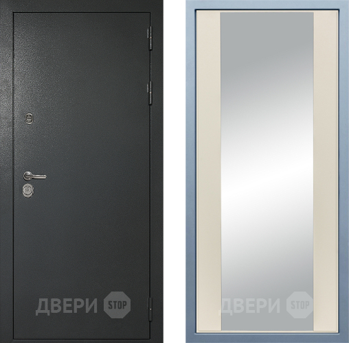 Входная металлическая Дверь Дива МД-40 Титан Д-15 Зеркало Шампань в Клине