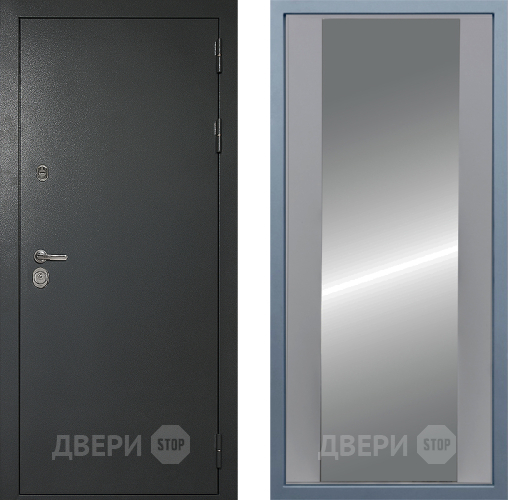 Входная металлическая Дверь Дива МД-40 Титан Д-15 Зеркало Силк Маус в Клине