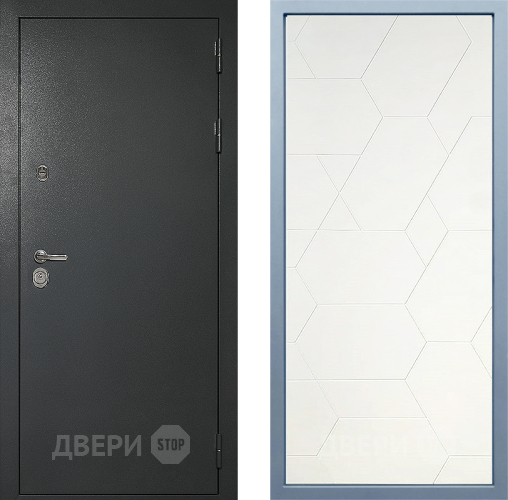 Входная металлическая Дверь Дива МД-40 Титан М-16 Белый в Клине