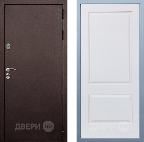 Входная металлическая Дверь Дива МД-40 Медь Д-7 Белый в Клине