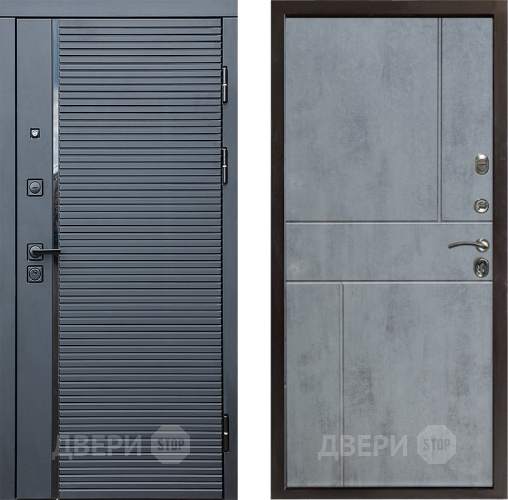 Входная металлическая Дверь Престиж Черная Линия Горизонт Бетон темный в Клине