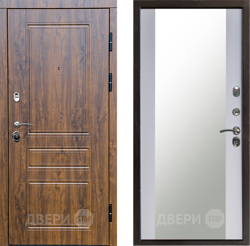 Дверь Престиж Классика Дуб Зеркало Белый софт в Клине