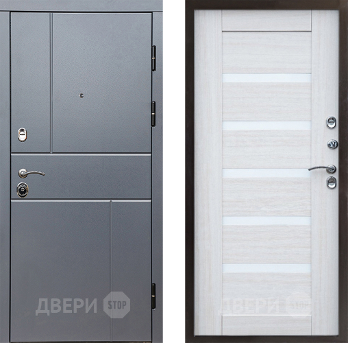 Входная металлическая Дверь Престиж Горизонт Грэй Царга Лиственница белая в Клине