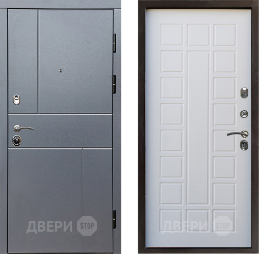 Входная металлическая Дверь Престиж Горизонт Грэй Престиж Белое дерево в Клине