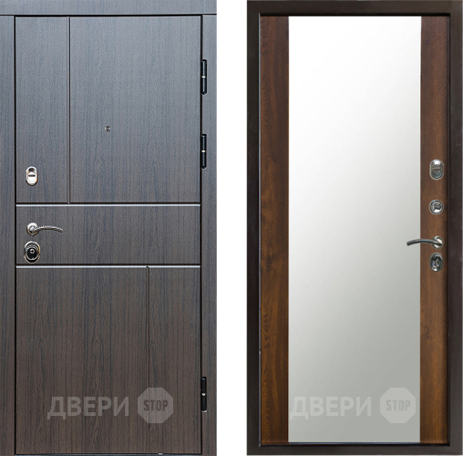 Входная металлическая Дверь Престиж Горизонт Венге Зеркало Дуб в Клине