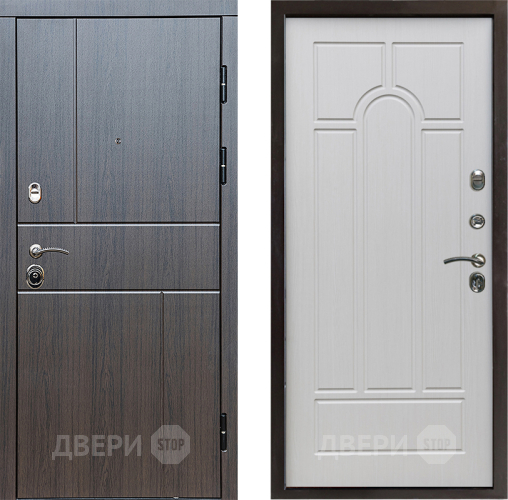 Входная металлическая Дверь Престиж Горизонт Венге Арка Лиственница белая в Клине