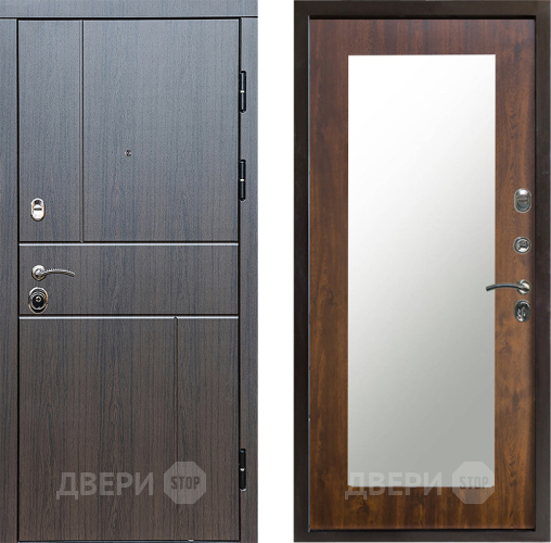 Входная металлическая Дверь Престиж Горизонт Венге Зеркло Пастораль Дуб в Клине