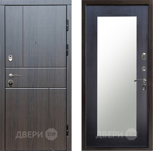 Входная металлическая Дверь Престиж Горизонт Венге Зеркло Пастораль Венге в Клине