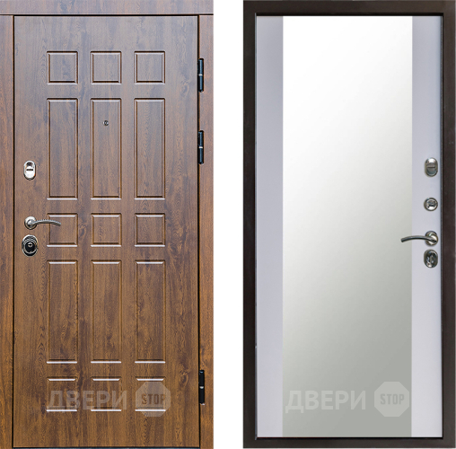 Входная металлическая Дверь Престиж Стандарт Зеркало Белый софт в Клине