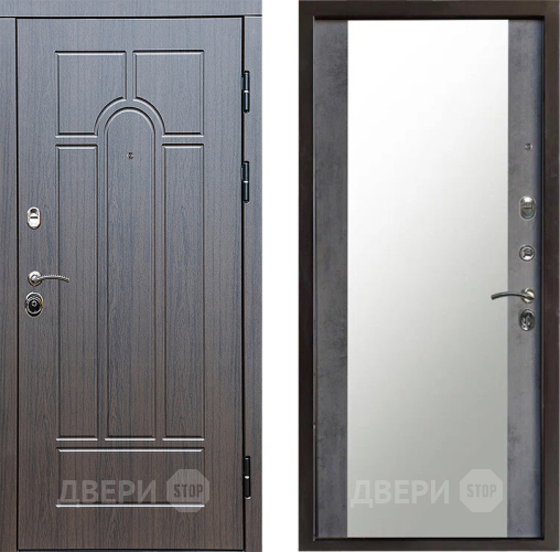 Входная металлическая Дверь Престиж Арка Зеркало Бетон темный в Клине
