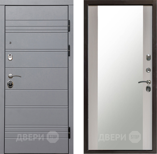 Входная металлическая Дверь Престиж Линия Грэй Зеркало Лиственница белая в Клине