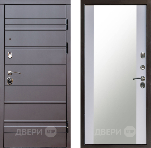 Дверь Престиж Линия Браун Зеркало Белый софт в Клине