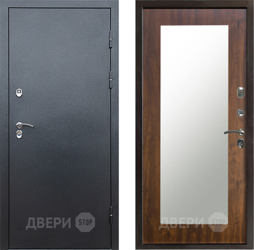 Входная металлическая Дверь Престиж TERMO с терморазрывом Снегирь Серебро Зеркало пастораль Дуб в Клине