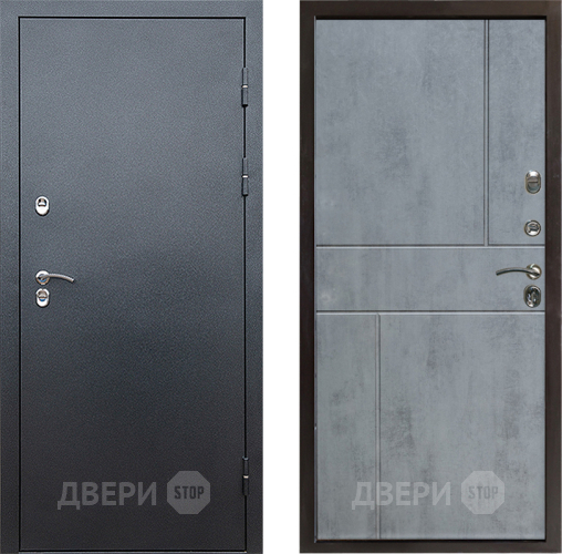 Входная металлическая Дверь Престиж TERMO с терморазрывом Снегирь Серебро Горизонт Бетон темный в Клине
