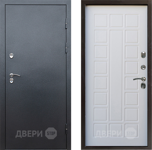 Входная металлическая Дверь Престиж TERMO с терморазрывом Снегирь Серебро Престиж Белое дерево в Клине