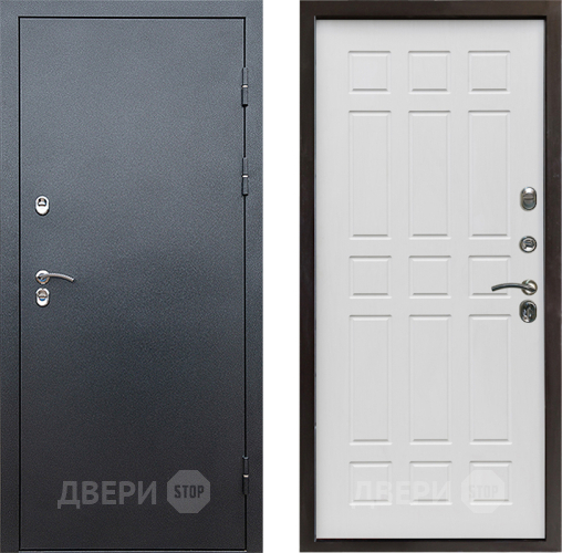 Входная металлическая Дверь Престиж TERMO с терморазрывом Снегирь Серебро Спарта Белое дерево в Клине